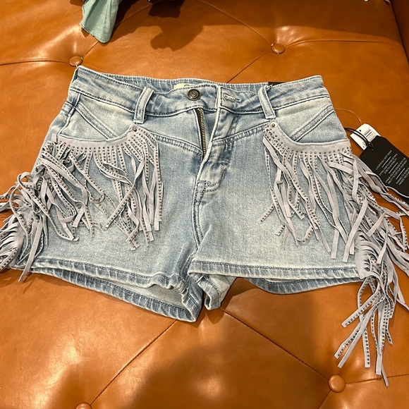 Rock & Roll Cowgirl Pants - Rock & Roll Denim high rise frill shorts